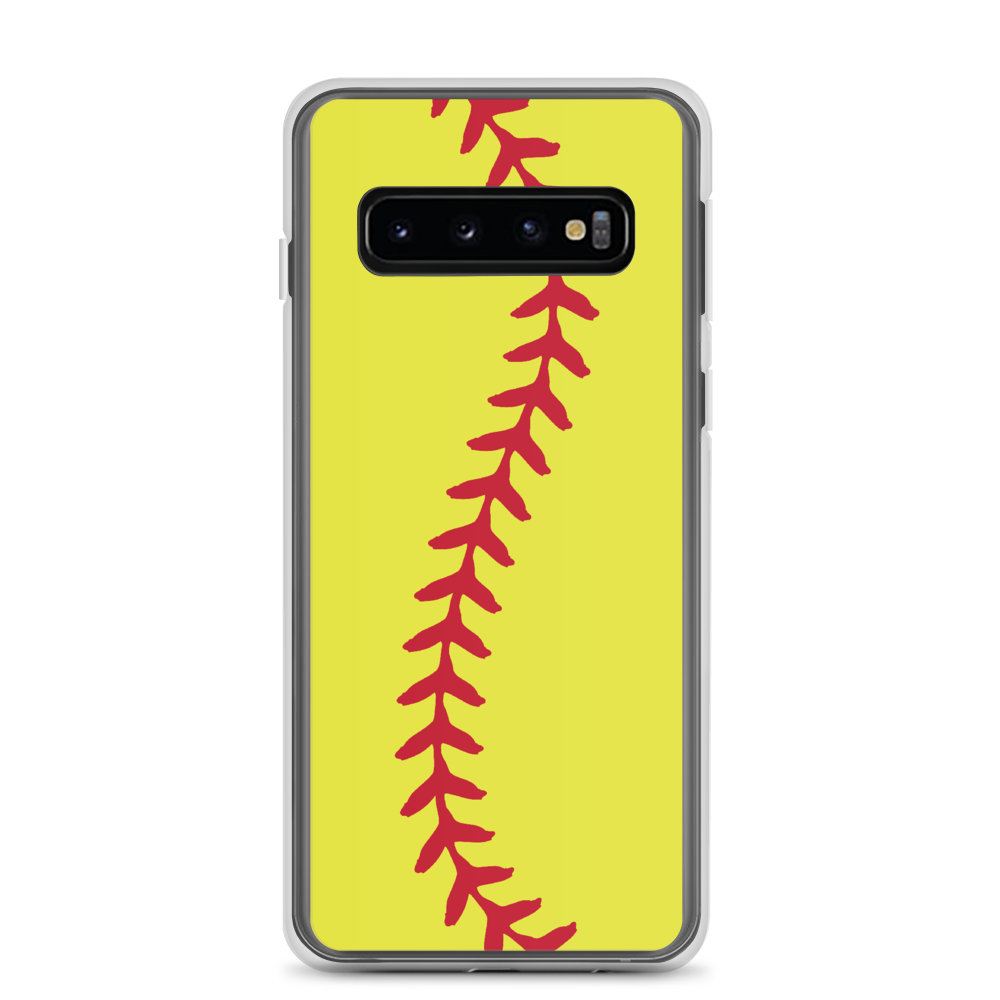 Softball Stitch Samsung Case - Yellow