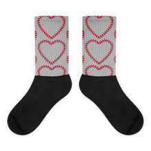 Load image into Gallery viewer, Softball Heart Socks - Grey
