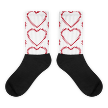 Load image into Gallery viewer, Softball Heart Socks - White

