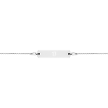 Load image into Gallery viewer, Custom Engraved Silver Bar Chain Bracelet
