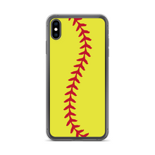 Load image into Gallery viewer, Softball Stitch iPhone Case - Yellow
