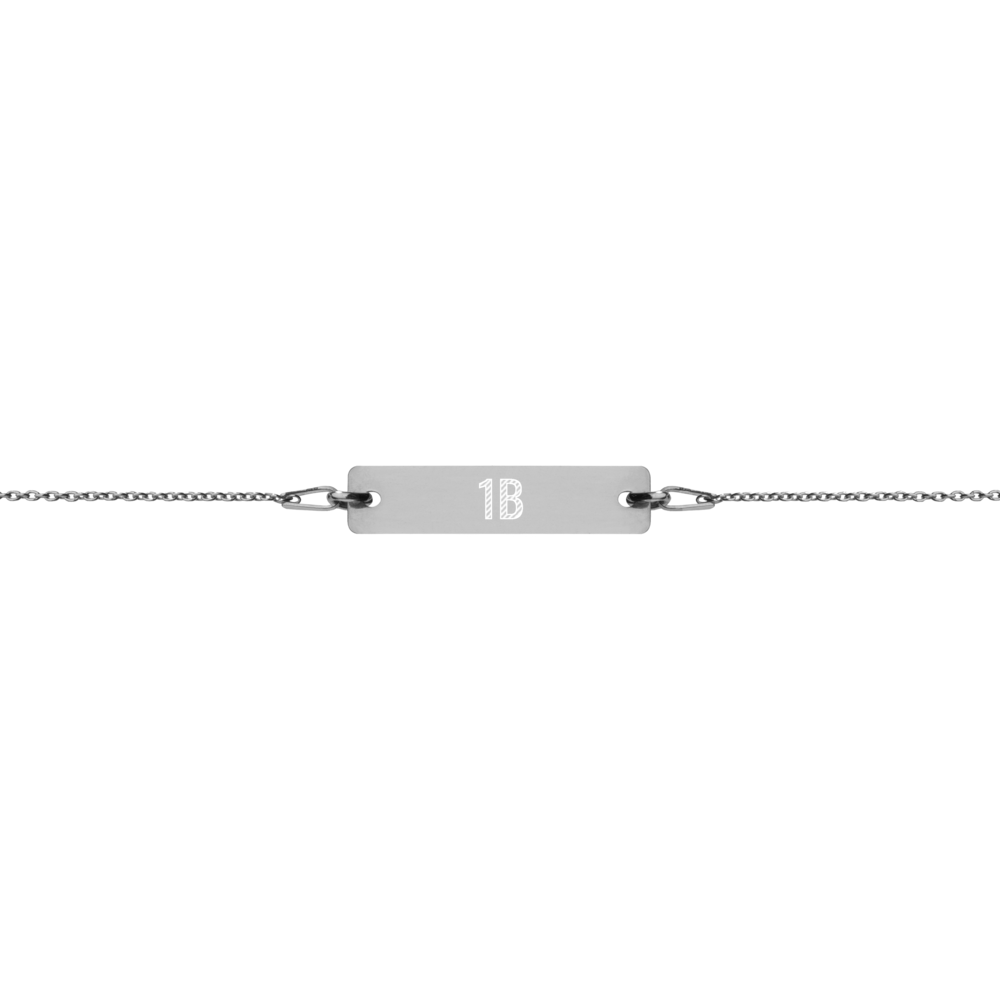 Engraved Bar Chain Bracelet - 1st Base