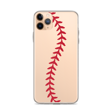 Load image into Gallery viewer, Softball Stitch iPhone Case - Clear
