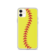 Load image into Gallery viewer, Softball Stitch iPhone Case - Yellow
