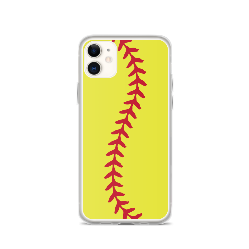 Softball Stitch iPhone Case - Yellow